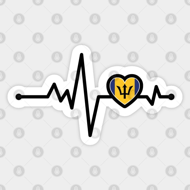 Barbados Heart Monitor Sticker by IslandConcepts